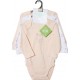 TEX BABY Body bébé corail/blanc coton Bio 12 mois lot de 3 bodies