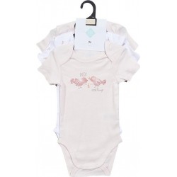 TEX BABY Body bébé rose clair manches courtes 3 mois lot de 3 bodies