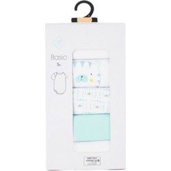 TEX BABY Body bébé menthe/blanc 1 coton 18 mois lot de 5 bodies