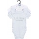 TEX BABY Body bébé bleu/blanc 1 coton 6 mois lot de 3 bodies