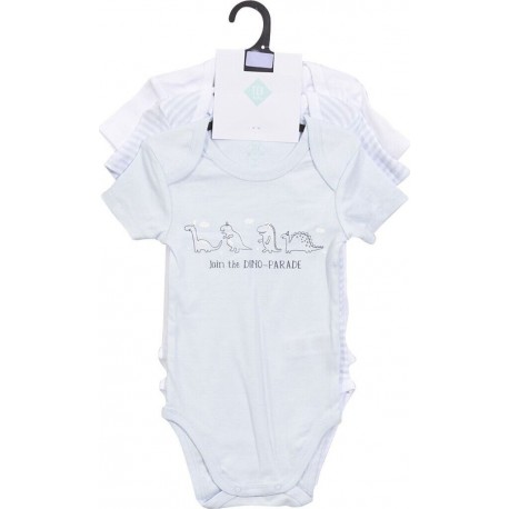 TEX BABY Body bébé bleu/blanc 1 coton 6 mois lot de 3 bodies