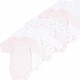 TEX BABY Body bébé fille rose/blanc 100% coton 36 mois lot de 5 bodies