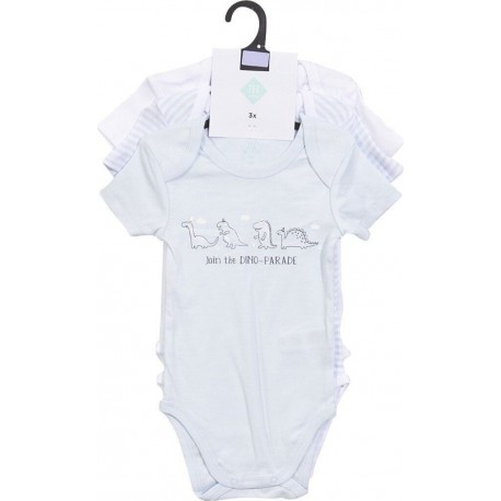 TEX BABY Body bébé bleu manches courtes 23 mois lot de 3 bodies