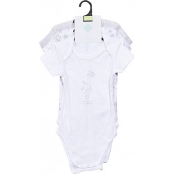 TEX BABY Body bébé gris/blanc 1 coton 12 mois lot de 3 bodies