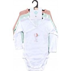 TEX BABY Body bébé blanc manches longues 3 mois lot de 3 bodies