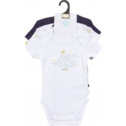 TEX BABY Body bébé marine/blanc 1 coton 18 mois lot de 3 bodies