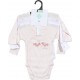 TEX BABY Body bébé rose clair manches longues 6 mois lot de 3 bodies