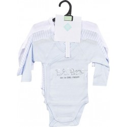 TEX BABY Body bébé bleu clair 1 coton 6 mois lot de 3 bodies