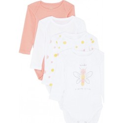 Body bébé rose/blanc 100% coton 36 mois lot de 4 bodies