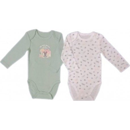 DISNEY Body Vert 100% Coton lot de 2