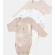 TEX BABY Body Beige 100% Coton bio lot de 3