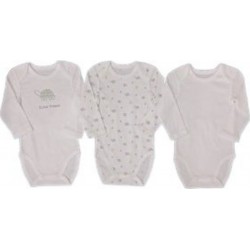 TEX BABY Body Blanc 100% Coton bio lot de 3