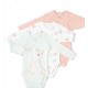 TEX BABY Body 100 % Coton Blanc lot de 3 bodies