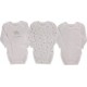 TEX BABY Body Blanc 100% Coton bio lot de 3