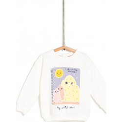 TEX BABY Sweatshirt Blanc 100% Coton le sweat