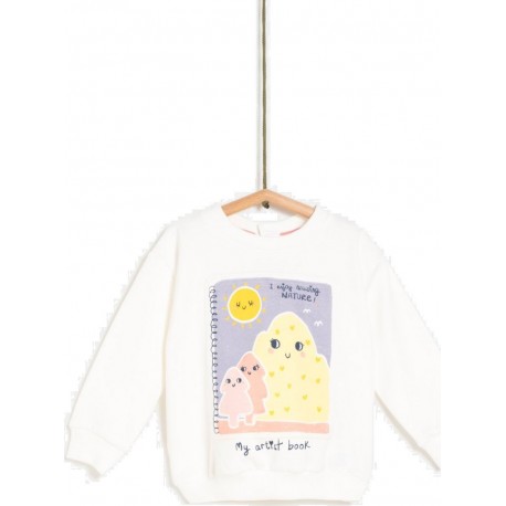 TEX BABY Sweatshirt Blanc 100% Coton le sweat