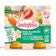 BABYBIO Repas bébé dès 8 mois pâtes bolognaises végétales lentilles tomate bio les 2 pots de 200g