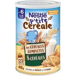 NESTLE Céréales bébé dès 6 mois aux céréales complètes 8 céréales 415g