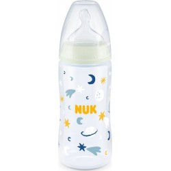 NUK Biberon col large temperature control 300mL 0-6 mois Serenity +