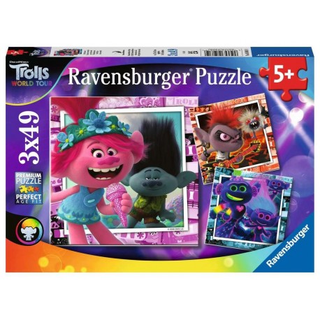 Ravensburger Puzzles 3x49 pièces - Tournée mondiale / Trolls 2