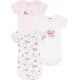 PETIT BATEAU Body bébé fille rouge/blanc coton Bio 9 mois lot de 3 bodies