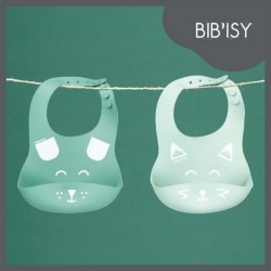 Silicone Babymoov Lot De 2 Bavoirs En Bib'isy, Avec Poche Ventrale