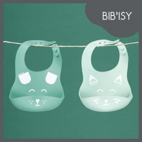 Silicone Babymoov Lot De 2 Bavoirs En Bib'isy, Avec Poche Ventrale