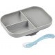 Silicone Beaba Set Repas Bébé, Avec Ventouse, Anti Dérapant, Assiette Compartimentée