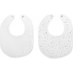 Lot De 2 Bavoirs Bébé absorbant 27cm Blanc