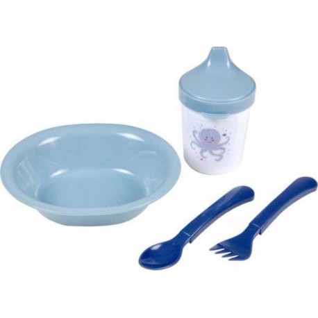 NC Coffret Repas 4 Pièces Pour Bébé océan Bleu