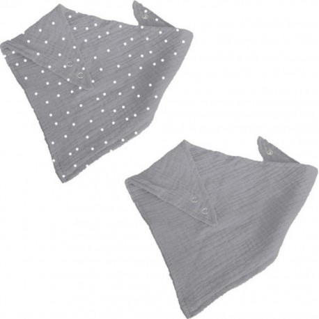 NC Lot De 2 Bavoirs Bébé bandana 41cm Gris