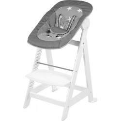 ROBA Chaise Haute Évolutive Born Up – Design Little Stars – Blanc/Gris