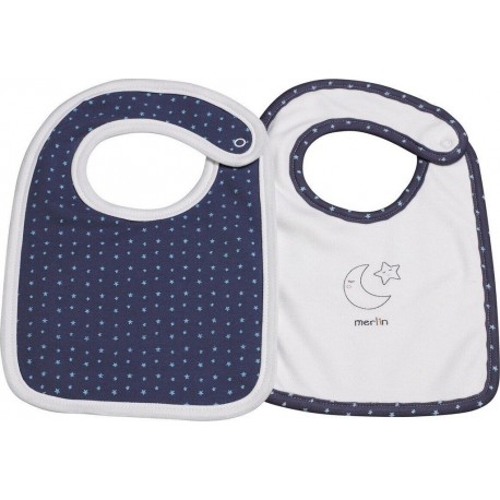 NC Bavoirs Lot De 2 En Coton Bleu