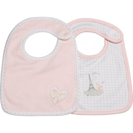 NC Lot De 2 Bavoirs En Coton Rose