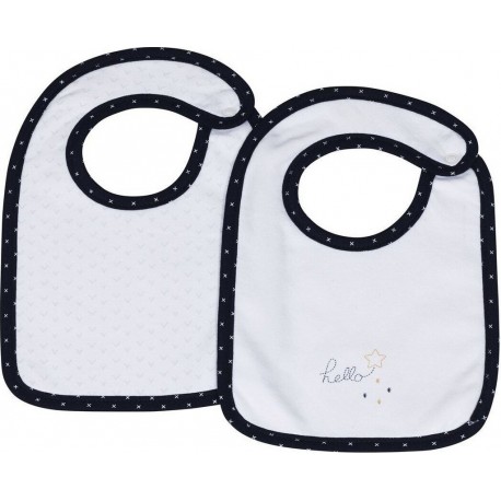 Bavoirs Lot De 2 En Coton Blanc