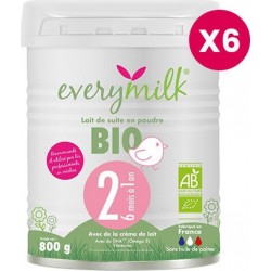 NC Lait Infantile Bio Everymilk 2 De 6 Mois À 1 An Lot De 6 Boît