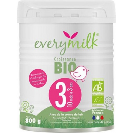 Lait Infantile Bio Everymilk 3 Croissance De 10 Mois À 3 Ans