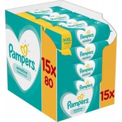 Pampers Lingettes Bébé Sensitive Lot De 15 X 80 Lingettes 1200 Lingettes