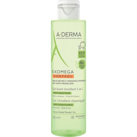 DERMA Gel lavant émollient anti-grattage exomega control A- 200ml