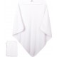 Eveil Et Nature Cape De Bain Et Gant 75x75 Cm Coton Bio Blanc