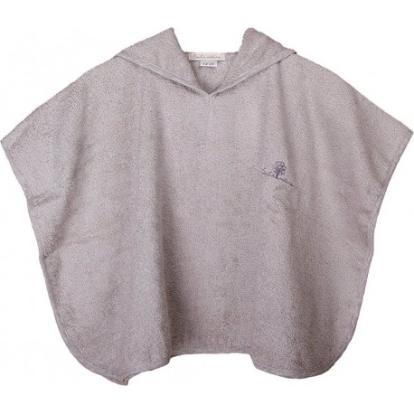 Eveil Et Nature Poncho Eponge 0/24 Mois Coton Bio Gris