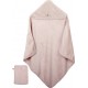 NC Eveil Et Nature Cape De Bain Et Gant 75x75 Cm Coton Bio Beige