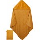 NC Eveil Et Nature Cape De Bain Et Gant 75x75 Cm Coton Bio Ambre