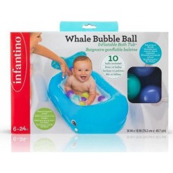 NC Baignoire Gonflable Infantino Baleine Balles De Jeu Et Thermetre Intégré 76 X 45 Cm