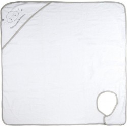 Cape De Bain Bébé attache Cou 70x70cm Blanc