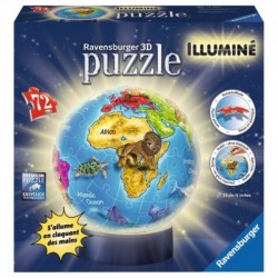 Ravensburger Puzzle 3D rond 72 p illuminé - Globe