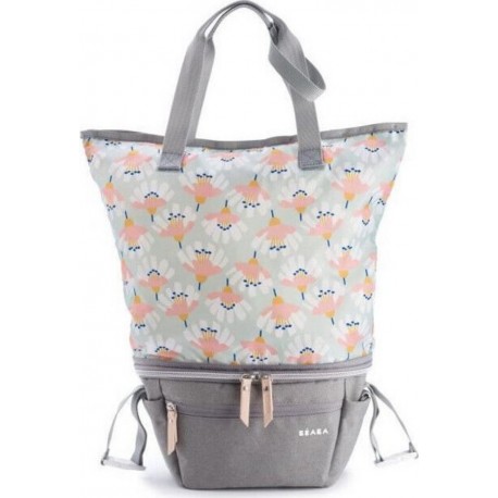 NC Beaba Sac Biarritz, Organisateur De Poussette, Tote Bag, Compact, Grand Espace Stockage, Gris Chiné