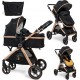 NC Bebelissimo Poussette Transformable Combinée Convertible 2 En 1 Poids 0-22Kg- Nicea Gold