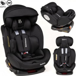 NC Bebelissimo Siège Auto Isofix Pivotant 360 ° Groupe 0+/1/2/3 (0-36Kg)- Hellios Plus Noir / Noir