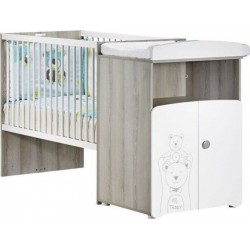 NC Baby Price Teddy Lit Bébé Combiné Evolutif 120x60 En 90x190